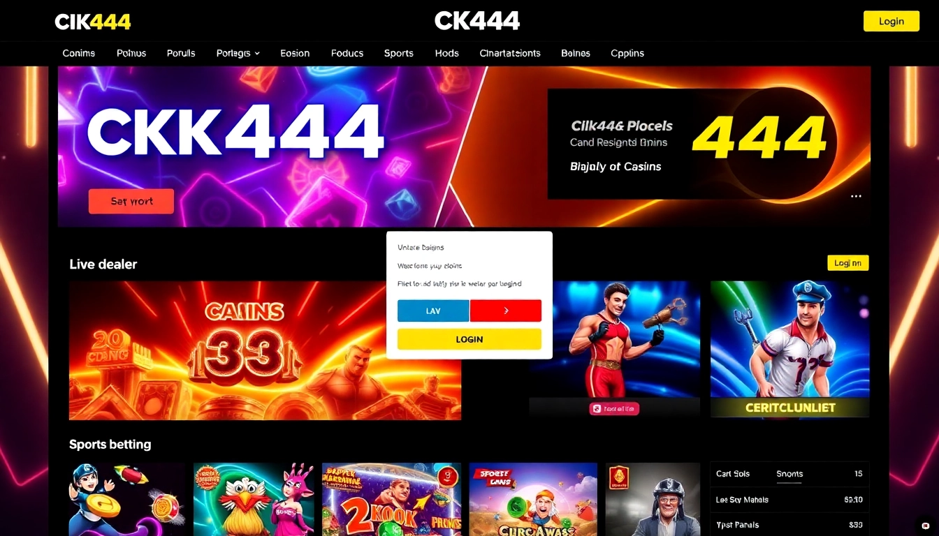 Seamless ck444 login process on a vibrant online gaming platform with engaging visuals and user-friendly interface for better gameplay experience