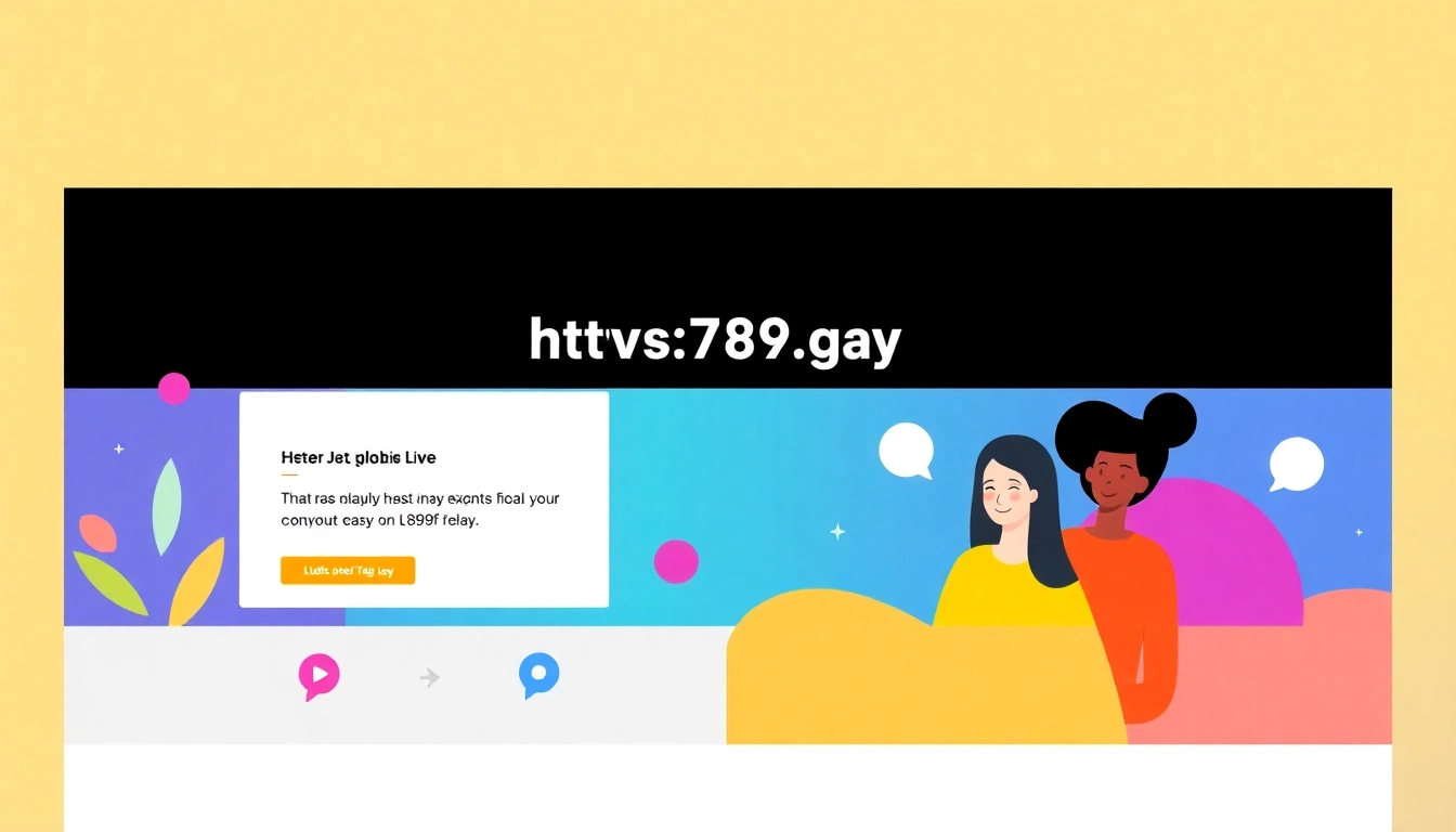 Visually engaging website homepage mockup emphasizing https://789f.gay with a modern, inclusive design featuring vibrant colors and sleek navigation.