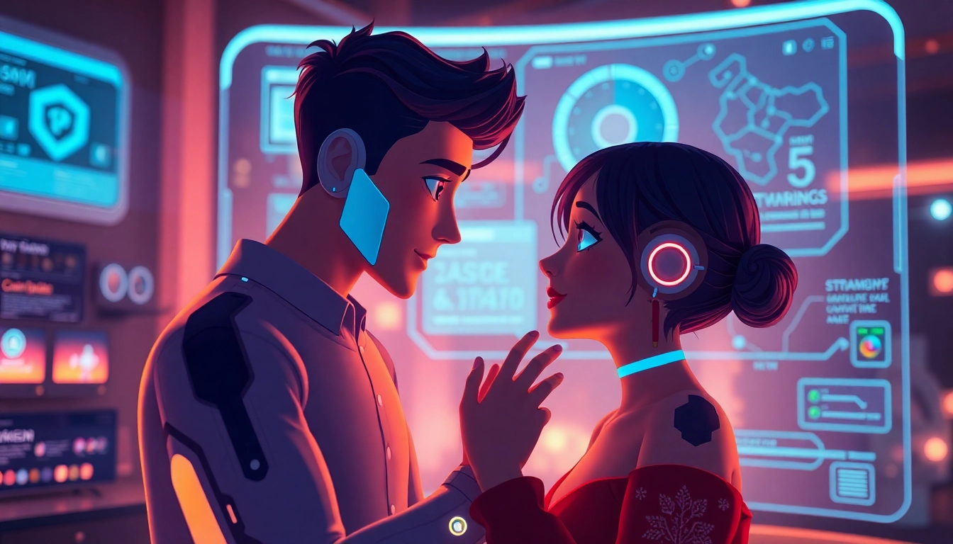 AI girlfriend engaging in unfiltered NSFW chat on a sleek digital interface, emphasizing intimacy and realism for high-end users.