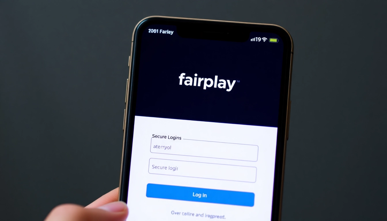 Quick fairplay login process on mobile device with secure interface, emphasizing ease and safety for users.