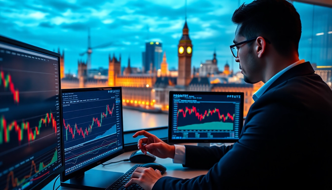UK Trading and Investment Platform showing live stock charts and trading data for investors