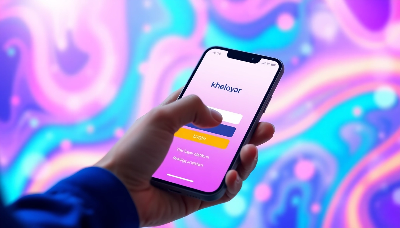 Step-by-step Kheloyar login process shown on a smartphone screen, emphasizing secure online