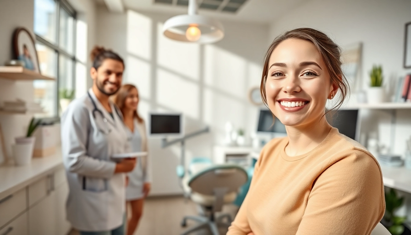 Beautiful dental clinic at Ventura Bright Dental showing a friendly dentist with a smiling