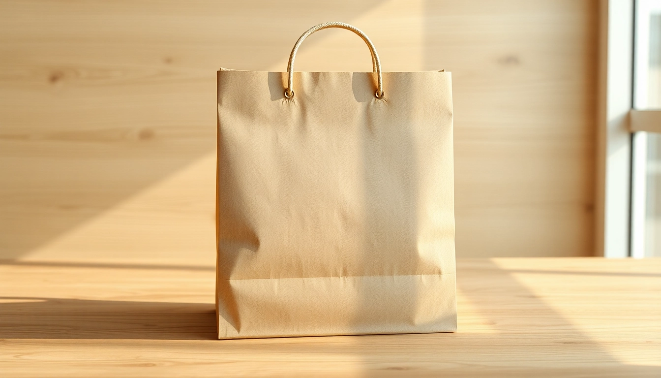 Showcase of a durable torba papierowa made from eco-friendly kraft paper in natural setting